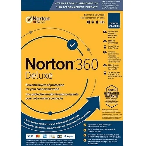Norton 360 Deluxe – 1-Year / 3-Devices product artwork