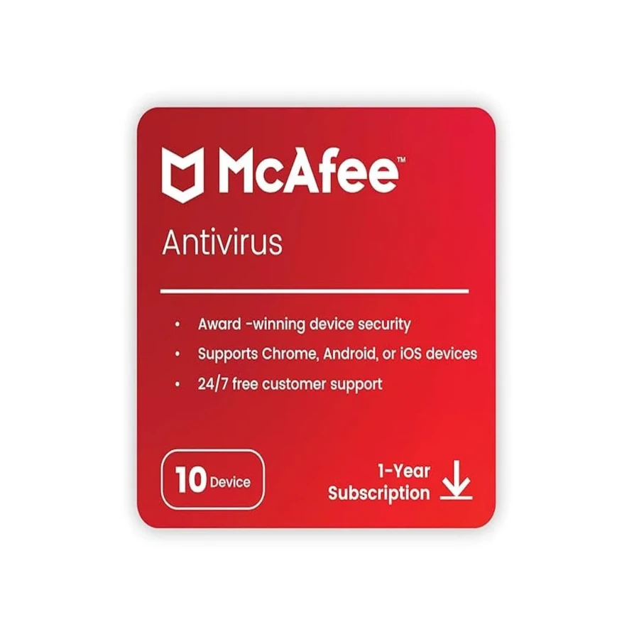 McAfee AntiVirus Protection | 10 PC | 2026 product artwork