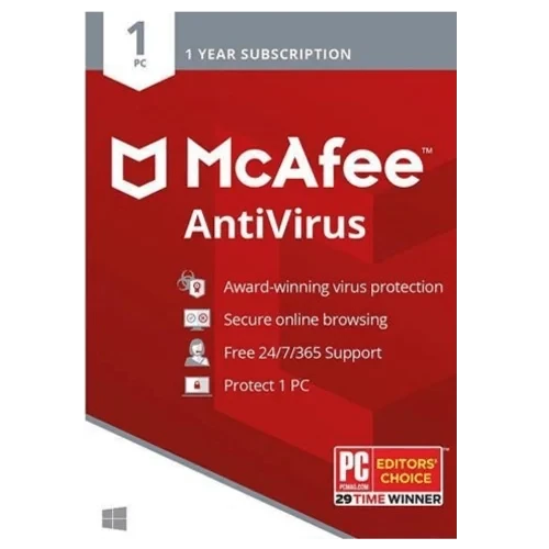 McAfee AntiVirus – 1-Year / 3-PCS product artwork